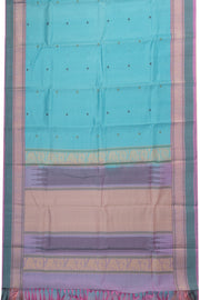 Blue Handloom Threadwork Kanjivaram Silk Saree 10074950