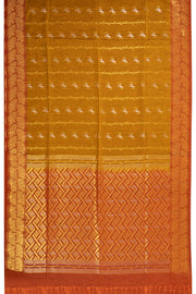 Mustard Yellow Jute Weave Kanjivaram Vegan Silk Saree 10073842