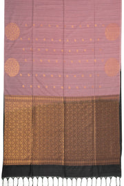 Mauve Jute Weave Kanjivaram Vegan Silk Saree 10073844