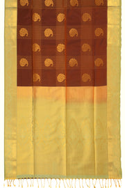 Brown Kanjivaram Vegan Silk Saree with Contrast Pallu 10073852