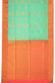 Green Kanjivaram Vegan Silk Saree with Contrast Pallu 10073854