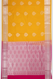 Yellow Kanjivaram Vegan Silk Saree with Contrast Pallu 10073865