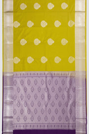 Green Kanjivaram Vegan Silk Saree with Contrast Pallu 10073867