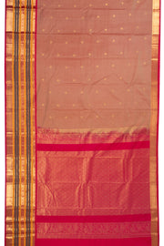 Dual Tone Brown Kanjivaram Vegan Silk Saree with Contrast Pallu 10073870