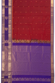 Maroon Kanjivaram Vegan Silk Saree with Contrast Pallu 10073874