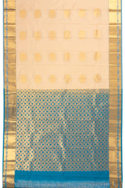 Beige Kanjivaram Vegan Silk Saree with Contrast Pallu 10073894