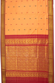 Orange Kanjivaram 9 yard Vegan Silk Saree 10073900