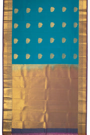 Blue Kanjivaram Vegan Silk Saree with Contrast Pallu 10074856