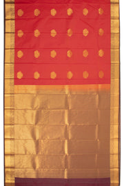 Red Kanjivaram Vegan Silk Saree with Contrast Pallu 10074859