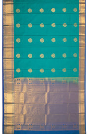 Blue Kanjivaram Vegan Silk Saree with Contrast Pallu 10074861