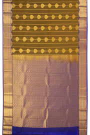 Brown Kanjivaram Vegan Silk Saree with Contrast Pallu 10074862