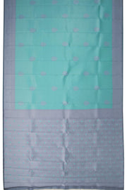 Blue Kanjivaram Vegan Silk Saree with Contrast Pallu 10074885