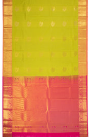 Green Kanjivaram Vegan Silk Saree with Contrast Pallu 10074926