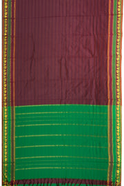 Kanjivaram Vegan Viscose Silk Saree Berry Chocolate Color and Traditional Design 10075540