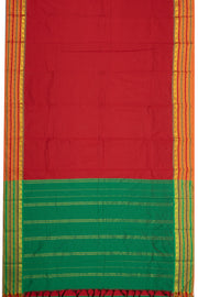 Kanjivaram Vegan Viscose Silk Saree Red Sox Color and Traditional Design 10075542