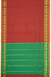 Kanjivaram Vegan Viscose Silk Saree Auburn Red Color and Traditional Design 10075547