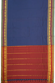 Kanjivaram Vegan Viscose Silk Saree Space Cadet Color and Traditional Design 10075548