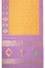 Kanjivaram Vegan Viscose Silk Bee Yellow Color Jute Style Finish 10075598