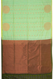  Tea Green Jute Weave Kanjivaram Vegan Silk Saree 10075704