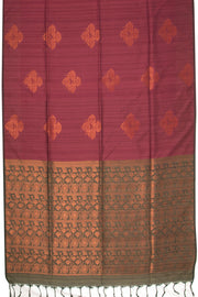 Maroon Jute Weave Kanjivaram Vegan Silk Saree 10075708