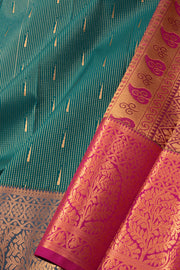 Green Kanjivaram Vegan Silk Saree 10076028
