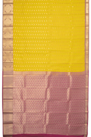 Yellow Kanjivaram Vegan Silk Saree 10076029