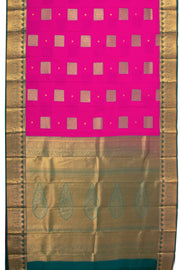 Pink Kanjivaram Vegan Silk Saree 10076030 