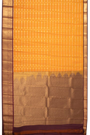 Yellow Kanjivaram Vegan Silk Saree 10076040