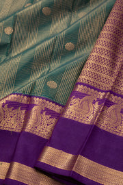 Green Kanjivaram Vegan Silk Saree 10076041