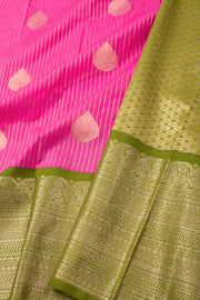 Pink Kanjivaram Vegan Silk Saree 10076044