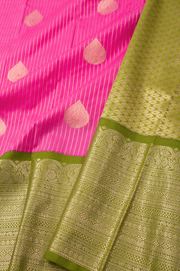 Pink Kanjivaram Vegan Silk Saree 10076044