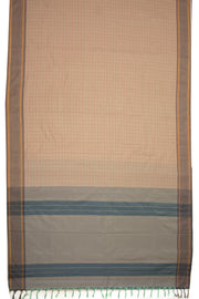 Beige Art Silk Kanjivram Saree With Checks Design 10076307