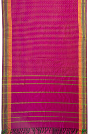 Pink Art Silk Kanjivaram Saree With Checks Design 10076321
