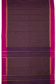 Brown Art Silk Kanjivaram Saree With Checks Design 10076322