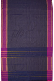 Blue Art Silk Kanjivaram Saree With Checks Design 10076323