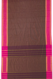 Brown Art Silk Kanjivaram Saree With Checks Design 10076324