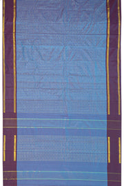 Blue Art Silk Kanjivaram Saree With Checks Design 10076325