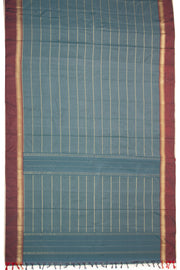 Green Art Silk Kanjivaram Saree With Stripes Design 10076331