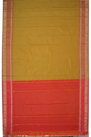 Green Art Silk Kanjivaram Saree With Stripes Design 10076338