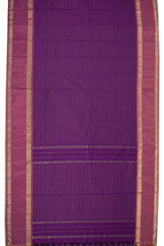 Purple Art Silk Kanjivaram Saree With Stripes Design 10076339