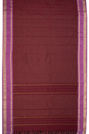 Brown Art Silk Kanjivaram Saree With Stripes Design 10076340