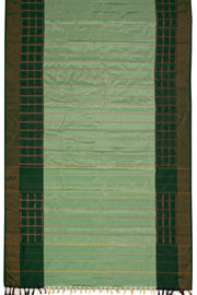 Green Art Silk Kanjivaram Saree With Stripes Design 10076349