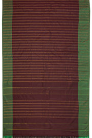 Brown Art Silk Kanjivaram Saree With Stripes Design 10076351