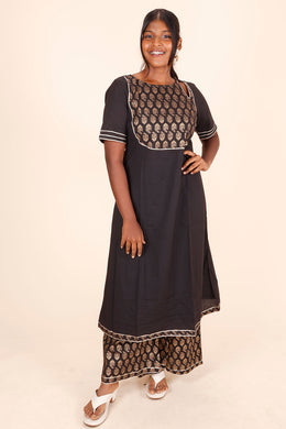 Black Printed Cotton Co-ord Set 10075946