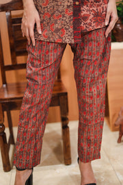 Rustic Brown Hand Embroidered Cotton Dress