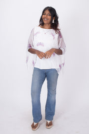 White Handcrafted Chiffon Crop Top 10071240