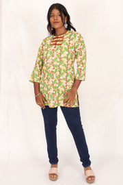 Baby Yellow Hand Block Printed Kurti 10071536