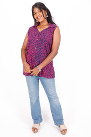 Seance Purple Kutchi Hand Block Printed Cotton Kurti 10071544