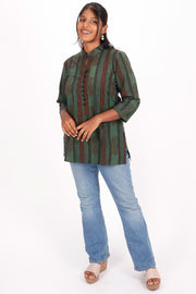 Middle Green Bagh Printed Cotton Kurti 10071560