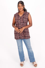 Sepia Black Bagh Printed Cotton Kurti 10071562